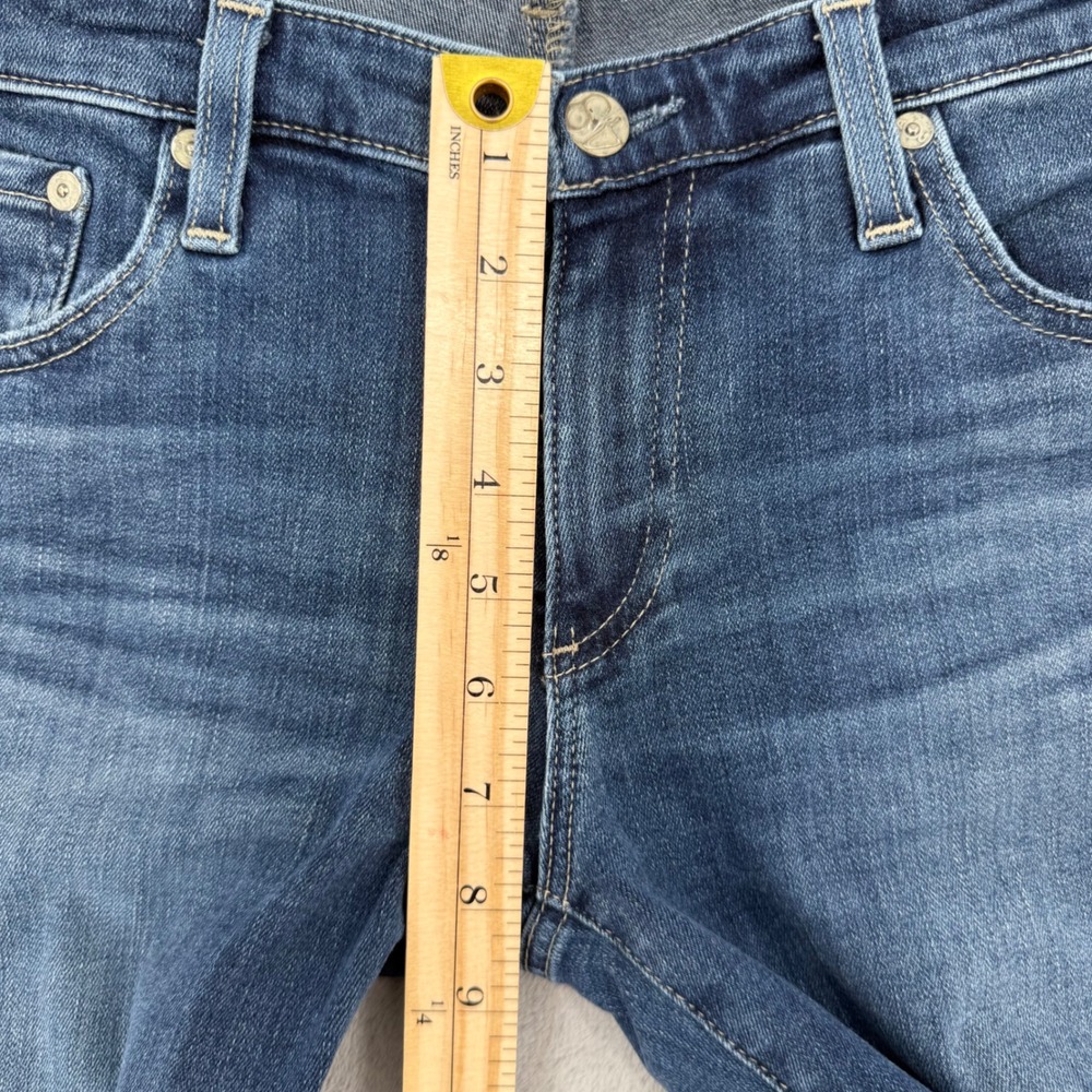 AG Adriano Goldschmied The Stilt Crop Cigarette Jeans Raw Hem Blue Size 30 - Picture 13 of 13